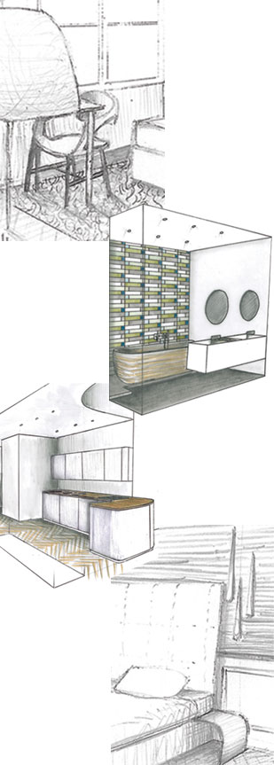 Croquis amenagement intérieur d-exception décoration Nantes